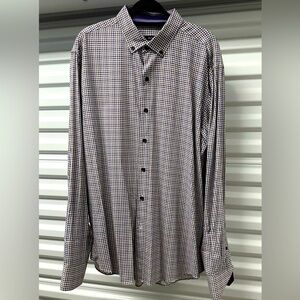 Bugatchi Houndstooth Long Sleeve Button Down Shirt
